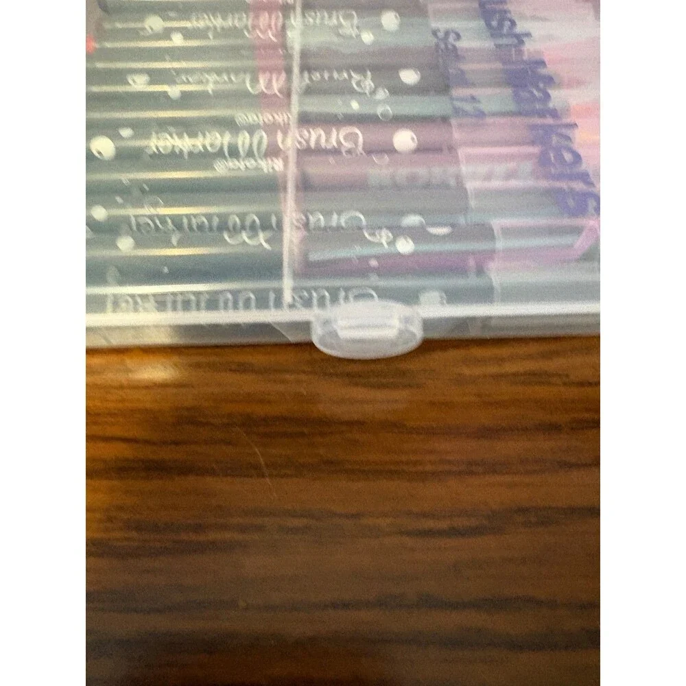 Brush Marker (Set Of 12) Acrylic Black Clear Tops